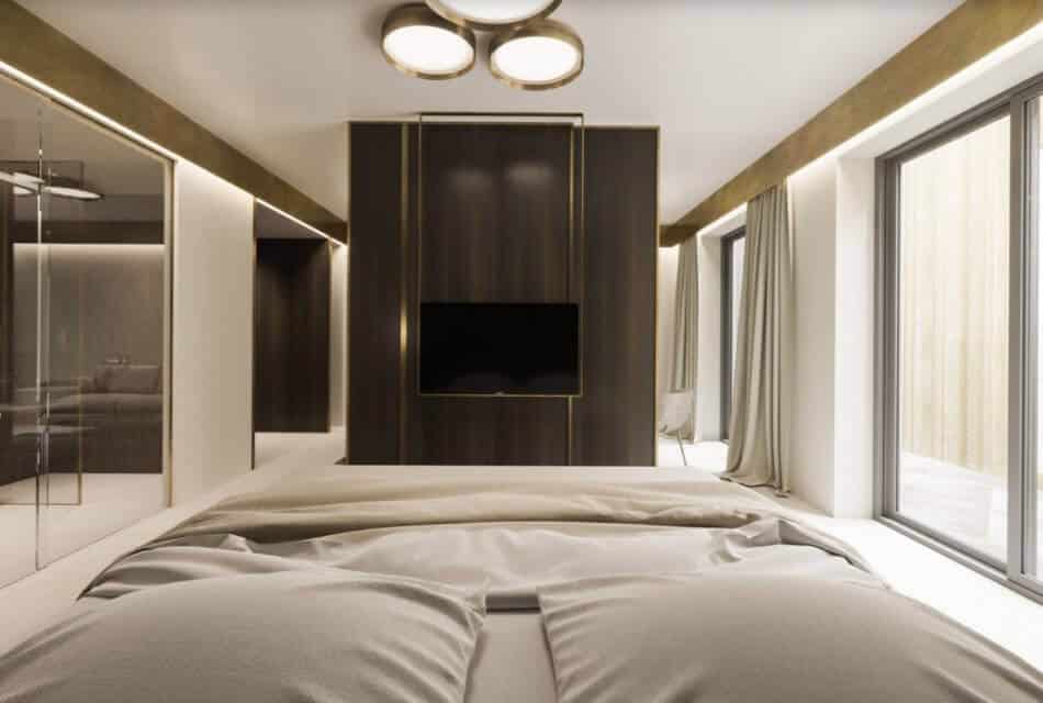 Camera di albergo concept per architetti