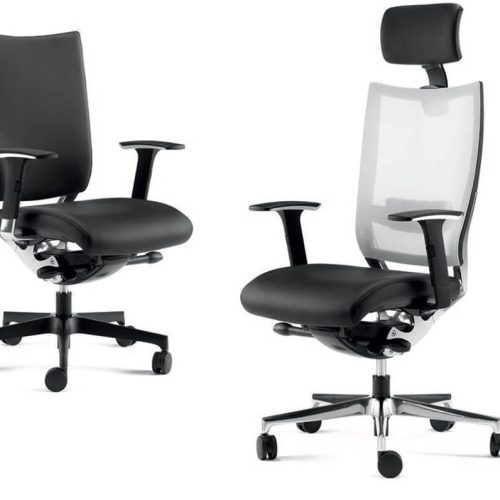 2 sedie da ufficio ergonomiche una nera e una bianca e nera